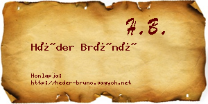 Héder Brúnó névjegykártya
